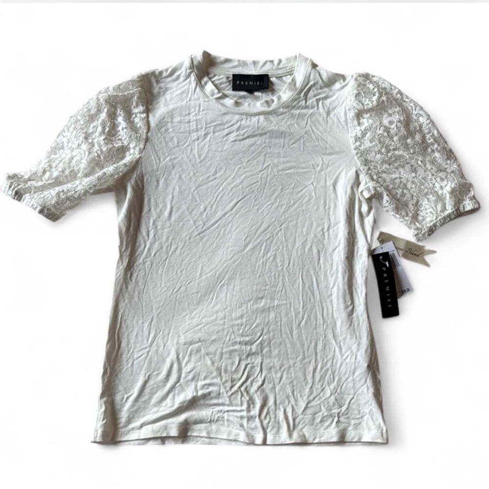 Women's White Lace Sleeve Top